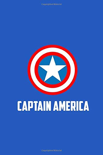 Captain America: Notebook With Captain America, Shield, Blue, Avengers, Squared Pages (110 Pages, 6 x 9)