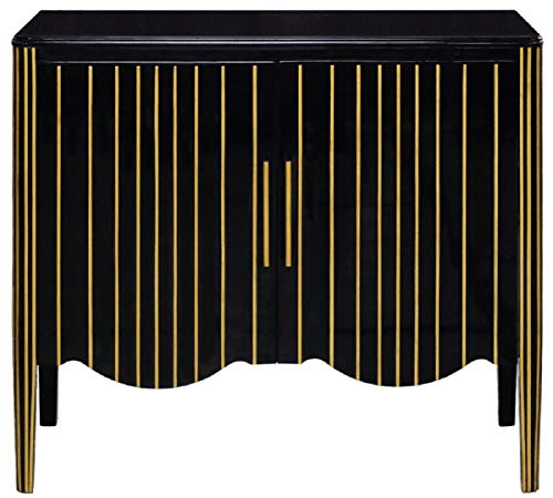 Casa Padrino aparador Art Decó de Lujo Negro/Oro 100 x 50 x A. 90 cm - Armario Noble de Madera Maciza con 2 Puertas - Muebles de Salón Art Deco Casa Padrino aparador Art Decó de Lujo Negro/Oro 100 x 50 x A. 90 cm - Armario Noble de Madera Maciza con 2 Puertas - Muebles de Salón Art Deco