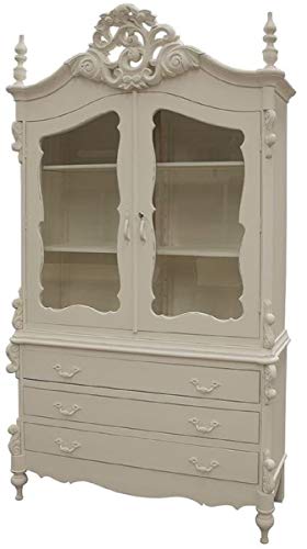 Casa Padrino Armario de Cocina de Estilo campestre de Lujo Crema Antiguo 150 x 60 x A. 255 cm - Armario de Madera Maciza Hecho a Mano con 2 Puertas de Vidrio y 3 cajones - Muebles de Estilo campestre Casa Padrino Armario de Cocina de Estilo campestre de Lujo Crema Antiguo 150 x 60 x A. 255 cm - Armario de Madera Maciza Hecho a Mano con 2 Puertas de Vidrio y 3 cajones - Muebles de Estilo campestre