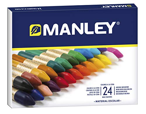 Ceras Manley 24 Unidades - Caja de Cera Profesional y Ceras para Niños - Ceras de Colores para Material Escolar - Blandas, Fabricación Artesanal, Amplia Gama de Colores (124) Ceras Manley 24 Unidades - Caja de Cera Profesional y Ceras para Niños - Ceras de Colores para Material Escolar - Blandas, Fabricación Artesanal, Amplia Gama de Colores (124)