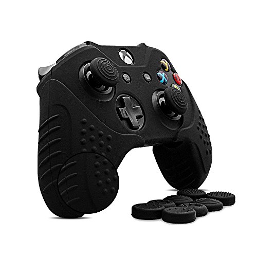 CHIN FAI para Xbox One/Xbox One s/Xbox One X Piel del Controlador, Funda de Silicona Antideslizante Controlador de Microsoft con 8 x Tapas de Agarre para el Pulgar