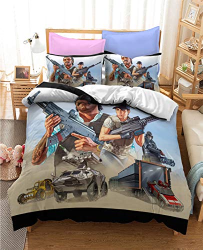 Conjunto de ropa de cama Twin Tamaño, Game Theme Plaza de edredón Cubierta de edredón 2/3 Piezas Juego de cama resistente a los adultos para adolescentes, (1 cubierta de 9 edredones 1/2 funda de almoh