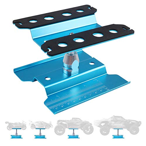 Crazepony-UK RC Car Stand Aluminum Repair Work Station Rotate 360° for 1/12 1/10 1/8 RC Car-Blue