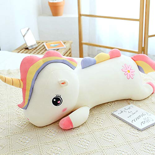 Creative Daisy Rainbow Unicorn Peluche Almohada muñeca Regalo 45cm Blanco