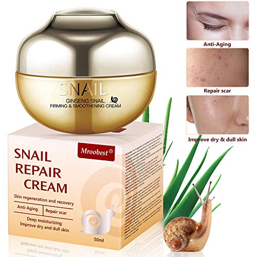 Crema de Baba de Caracol, Snail Repair Cream, Natural Snail Extract Cream, Crema Facial para Hidratante, Reafirma y Nutritiva - Reducir las Arrugas y Líneas Finas, Para mujeres y hombres - 50ML
