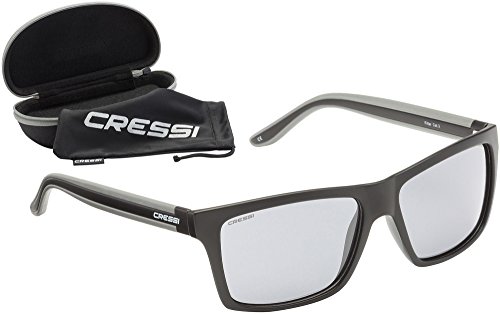 Cressi Rio Sunglasses Gafas de Sol Deportivo Polarizados, Unisex Adultos, Negro/Gris, Talla única