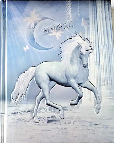 Cuaderno / Diario Unicornio con letras "Magic", color azul metálico y plata, en relieve noble - ¡Edición limitada!