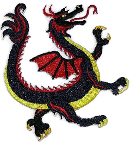 Custom coreano feliz dragón bordado hierro en/coser parche [5 "* 4.2"] [hecho en EE. UU.]