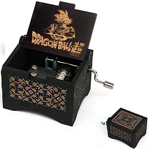 Cuzit Caja de música con diseño de Dragon Ball de madera, personalizable con grabado láser, caja musical de madera, para regalo de cumpleaños/Navidad
