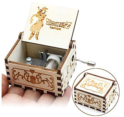Cuzit Caja musical de madera con diseño de pelota de dragón tallada, diseño antiguo