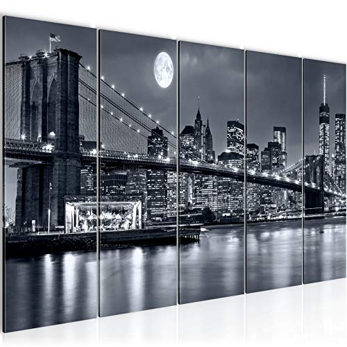 decoración de la pared Tabla Nueva York - 200 x 80 cm Vista de impresión en lienzo Salón Apartamento - listo para colgar - 606755a