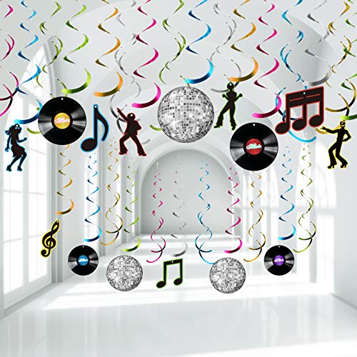 Decoraciones de Remolino Papel Fiesta Disco de los Años 70, Bandera de Let's Boogie Decoraciones Techo Discos Música Remolinos Colgantes Fiesta Bola Discoteca Años 70 para Fiesta 1970, 30 Piezas Decoraciones de Remolino Papel Fiesta Disco de los Años 70, Bandera de Let's Boogie Decoraciones Techo Discos Música Remolinos Colgantes Fiesta Bola Discoteca Años 70 para Fiesta 1970, 30 Piezas