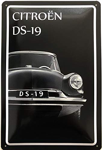 Deko7 - Cartel de Chapa (30 x 20 cm), diseño de Citroen DS-19, Color Negro