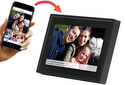 DENVER PFF-711BLACK Marco digital de fotos de 7” con conexión Wi-Fi. Temporizador. Software fotográfico para enviar fotos desde la aplicación móvil al marco. Resolución: 1024x600. Color Blanco