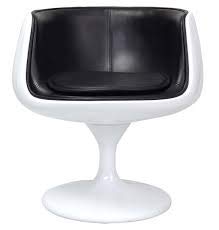 Desconocido Sillon Cup Chair Replica – diseño de Eero Aarnio – Cuero Negro y Fibra de Vidrio Blanca Envio INMEDIATO Desde ESPAÑA