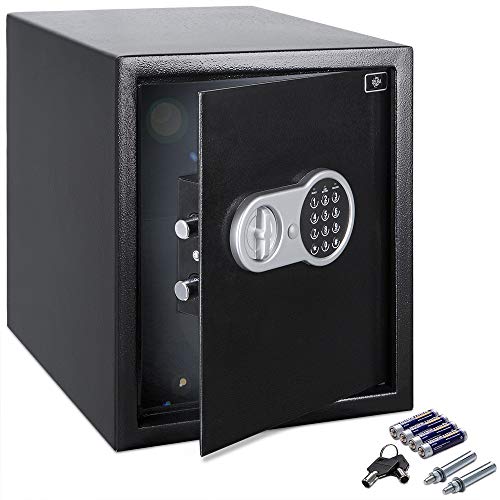Deuba Caja Fuerte Seguridad Safe Negro Cierre electrónico 35 x 40 x 40 cm Código de Seguridad de 3-8 dígitos Puerta