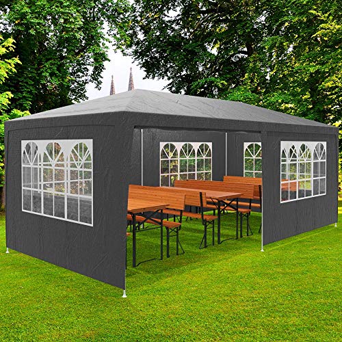 Deuba Pabellon Rimini Verde cenador 3x6m Carpa Plegable protección UV 50 Resistente al Agua 6 Paredes jardín Eventos