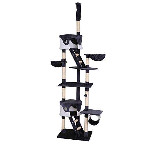 dibea Árbol rascador árbol para escalar árbol rascador para gatos Altura ajustable 230-250 cm gris/blanco dibea Árbol rascador árbol para escalar árbol rascador para gatos Altura ajustable 230-250 cm gris/blanco
