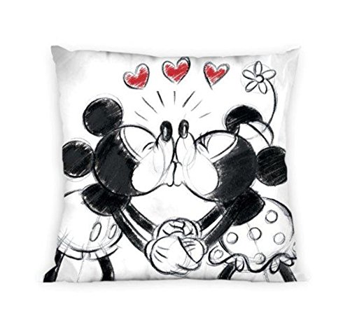 Diseño de Mickey y Minnie Mouse Love 40 x 40 cm Funda de almohada Funda de cojín