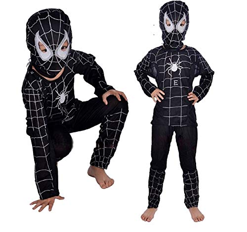 Disfraz de hombre araña - disfraz - carnaval - halloween - hombre araña - superhéroe - negro - niño - talla m - 5/6 años - idea de regalo para cumpleaños
