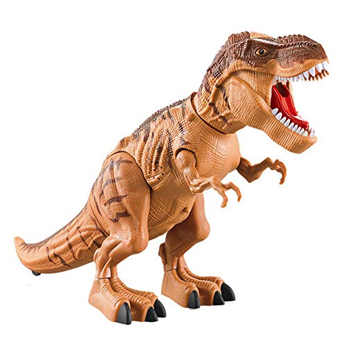 DIYARTS Dinosaur Toys, Children's Intelligence Toys Electric Dinosaur Model Toys Tyrannosaurus with Light Can Walking Niños (Brown)