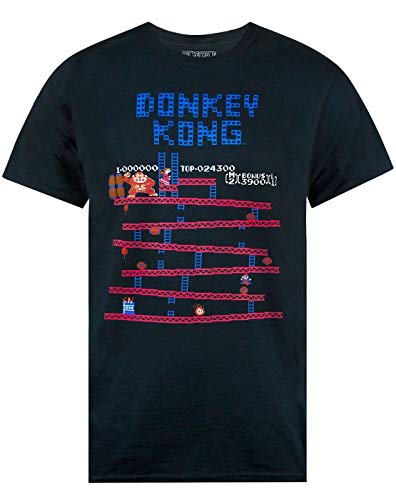 Donkey Kong Nintendo Camiseta Super Mario Juego Retro de los Hombres Adultos