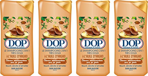 Dop DOP Champú muy suave 2 en 1 con aceite de argán 400,0 ml – Lote de 4 Dop DOP Champú muy suave 2 en 1 con aceite de argán 400,0 ml – Lote de 4