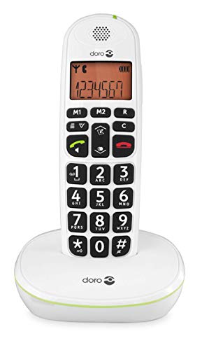 Doro Phone Easy 100W - Teléfono fijo inalámbrico con teclas extra grandes, color blanco (importado)