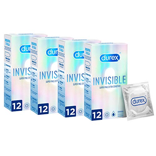 Durex Preservativos Invisible Extra Fino Extra Sensitivo y Extra Suave - 48 condones