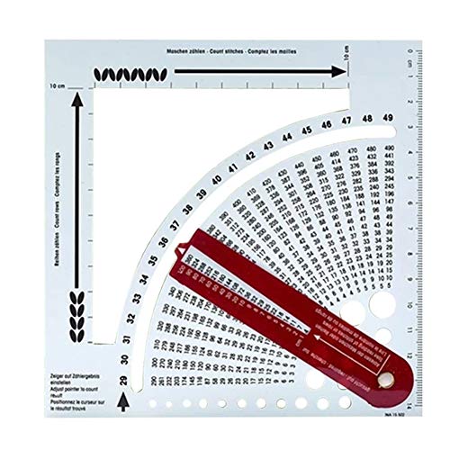 Dušial Knit Needle Gauge Knitting Gauge Tool Knitting Counter Calculator Density Ruler for Knitting Works Crafts Stitch Counting Frame and Needle Gauge
