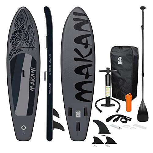 ECD Germany Tabla Hinchable Makani Paddle Surf/Sup 320 x 82 x 15 cm Negro Stand up Paddle Board PVC/EVA hasta 150kg 3 Antideslizantes Diferentes Modelos Incluye Paleta Aluminio Bomba y Accesorios ECD Germany Tabla Hinchable Makani Paddle Surf/Sup 320 x 82 x 15 cm Negro Stand up Paddle Board PVC/EVA hasta 150kg 3 Antideslizantes Diferentes Modelos Incluye Paleta Aluminio Bomba y Accesorios