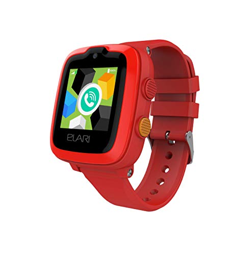 Elari 4G Reloj Inteligente Niño y Niña GPS Localizador y Llamadas Bidireccionales Audio y Video, Chat de Voz, Botón SOS, Impermeable, Cámara, MP3 Musica, Juegos KidPhone 4G (Rojo)