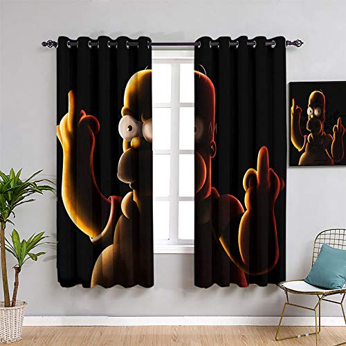 Elliot Dorothy Bart Simpson Cortinas Chid personalizadas para oscurecer la habitación, cortinas anchas para dormitorio de los niños, 84 x 84 pulgadas, tela impermeable