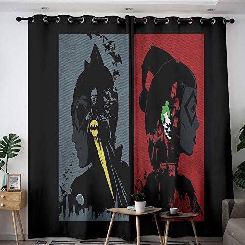 Elliot Dorothy Harley Quinn The Batman Adventures Insulated Curtains Curtains for Living Room Blackout Window Curtain for Thermal Insulation Decoration W63 x L72