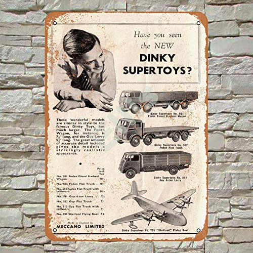 Ellis 1947 Dinky Supertoys Cartel de Metal Retro Vintage para decoración de Pared para Tienda de Hombre, Cueva de Bar, Garaje en casa