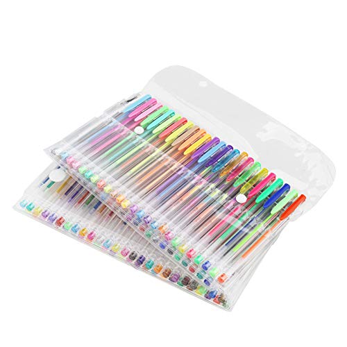 ENET - 100 bolígrafos de gel, color neón metálico para niños y adultos