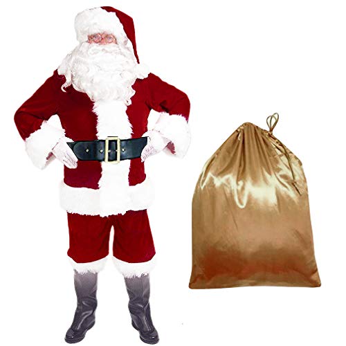 EOZY - Disfraz de Papá Noel para adulto, disfraz de Papá Noel, disfraz, disfraz completo, color rojo rojo X-Large
