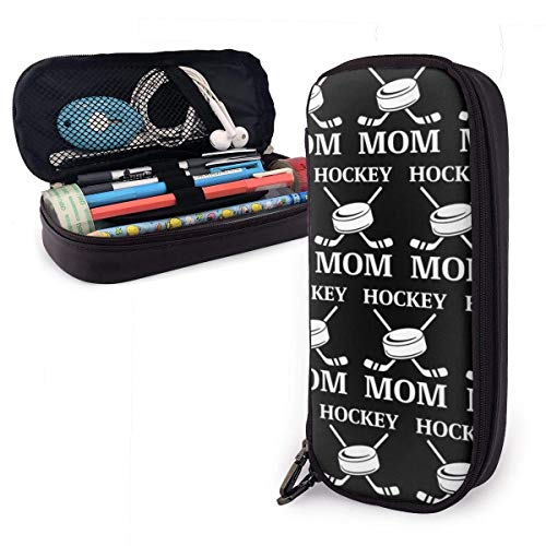 Estuches de lápices titular de cremallera multiusos suministros de oficina escuela - hockey mamá