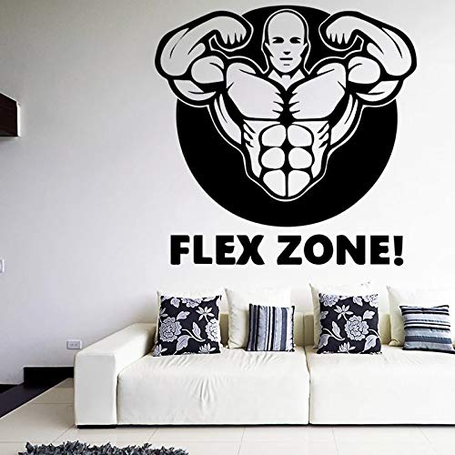 Etiqueta de la pared de los deportes de la sala de estar del gimnasio del papel del músculo y del elástico