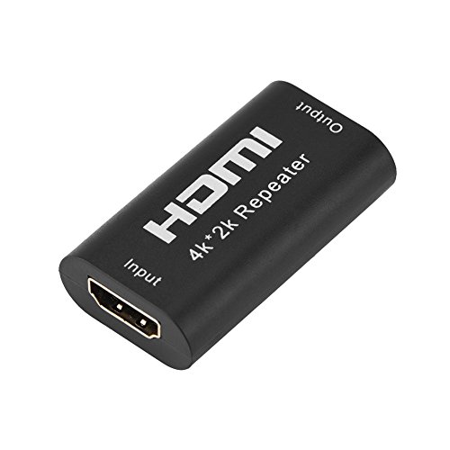 Extensor HDMI 2.0 repetidor digital HDMI amplificador de señal hembra a hembra, soporte 3D 1080P hasta 40 m, transmisión sin pérdida, color negro