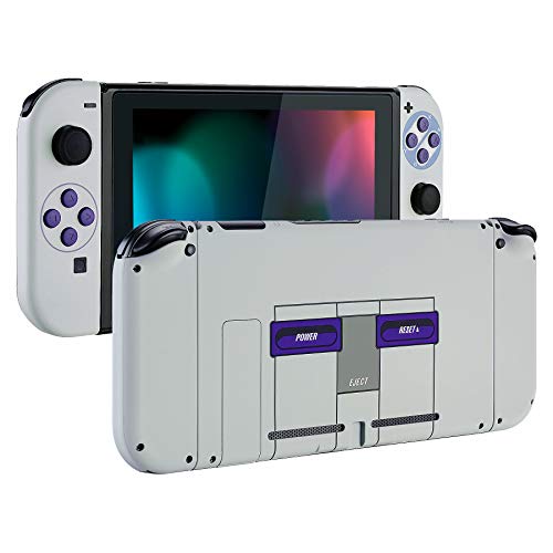 eXtremeRate Carcasa para Nintendo Switch,Funda Completa para Mando Controlador Consola Joy-con de Nintendo Switch Shell de Bricolaje reemplazable con Botón Completo (Estilo clásico de SNES)