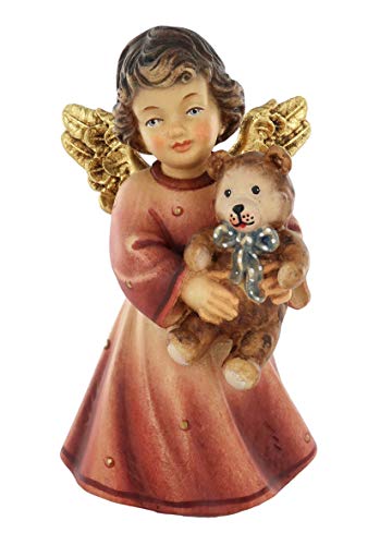 Ferrari & Arrighetti Ángel Sissi con Osito de Peluche - Talla de Madera Pintada a Mano Que Mide 14 cm - Demetz Deur Ferrari & Arrighetti Ángel Sissi con Osito de Peluche - Talla de Madera Pintada a Mano Que Mide 14 cm - Demetz Deur