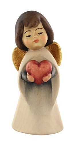 Ferrari & Arrighetti Ángel soñador con corazón - Talla de Madera Pintada a Mano Que Mide 11 cm - Demetz Deur Ferrari & Arrighetti Ángel soñador con corazón - Talla de Madera Pintada a Mano Que Mide 11 cm - Demetz Deur