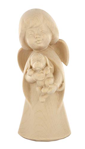 Ferrari & Arrighetti Ángel soñador con un cachorrillo - Talla de Madera Que Mide 11 cm - Demetz Deur Ferrari & Arrighetti Ángel soñador con un cachorrillo - Talla de Madera Que Mide 11 cm - Demetz Deur