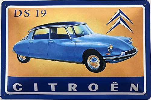 Fleeting Art Studio Cartel de metal de 30 x 20 cm, para Citroen DS-19, diseño vintage, color azul