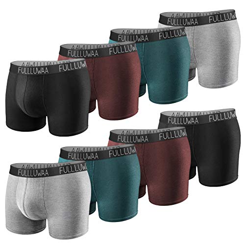 Fullluwaa Calzoncillos Bóxer (Pack de 8) de Algodón para Hombre