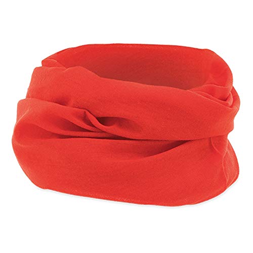 FUN FAN LINE - Pack x3 Bandana Multiusos color a elegir, braga cubre cuello o pañuelo cabeza. (Rojo)