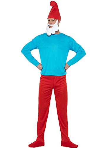 Funidelia | Disfraz de Papá Pitufo Oficial para Hombre Talla XL ▶ The Smurfs, Dibujos Animados, Los Pitufos, Enanito - Rojo