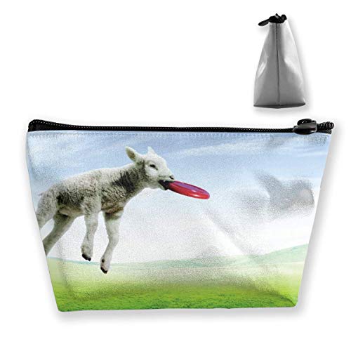 Funny Sheep Catch Flying Disc Bolsa de Almacenamiento Trapezoidal Multifuncional Bolsa de Aseo Cremallera Recibir