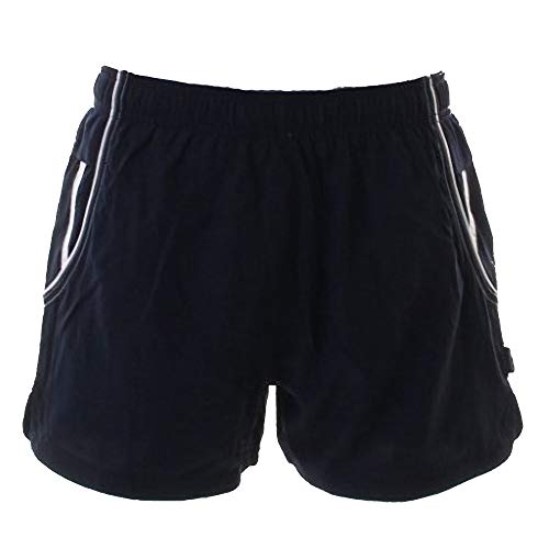 GAMEGEAR® - Pantalones Cortos de Deporte Transpirables con tecnología Cooltex® Hombre Caballero - Gym/Running/Verano (Pequeña (S)) (Azul Marino/Blanco)